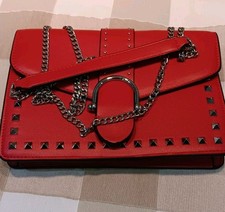 new TOPSHOP Beth Studded Women's Shoulder Bag -Red Inner Phone Pocket BNWT