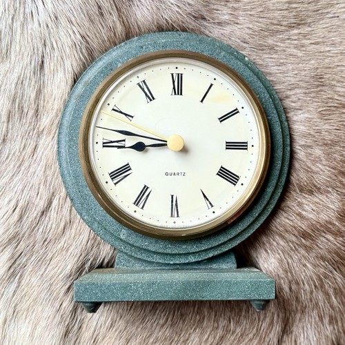 Vintage green slate mantel - green,