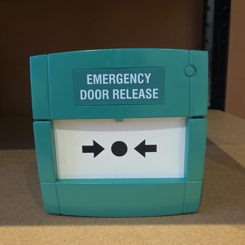 Emergency door release green - emergency,