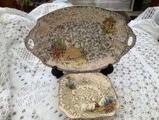 Crinoline Lady Bone China Vintage Empire Ware Serving Dish and Trinket Dish 