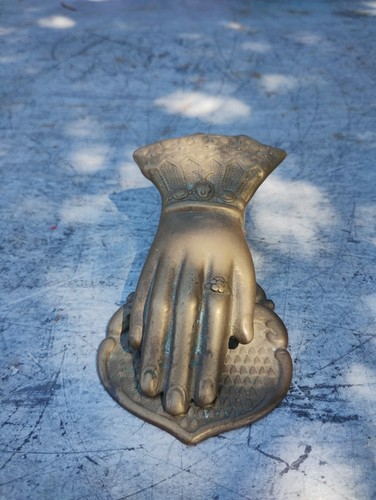 Vintage brass hand - vintage, paper