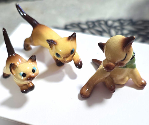 3pc ceramic pottery cat - 3pc, ceramic/pottery