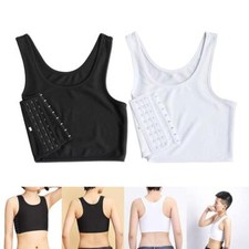 Short Chest Breast Vest Breathable Buckle Binder Trans Lesbian Tomboy Cospl Y9S8