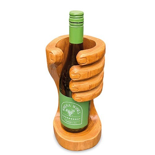 Teak giant hand bottle - giant, holder