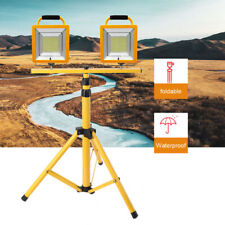 Portable Flood Light Tripod Stand Camp Work Site Emergency Lamp Stand Twin Head