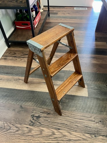 Vintage wooden step ladder - vintage,