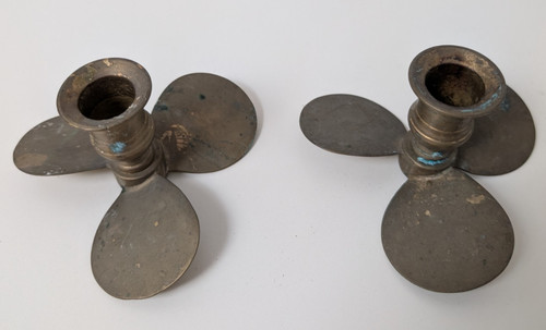 Pair vintage brass boat - ,