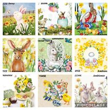 9 x Mixed Easter Mixed Paper Napkins,Decoupage/Craft/Vintage/ Peter Rabbit/art