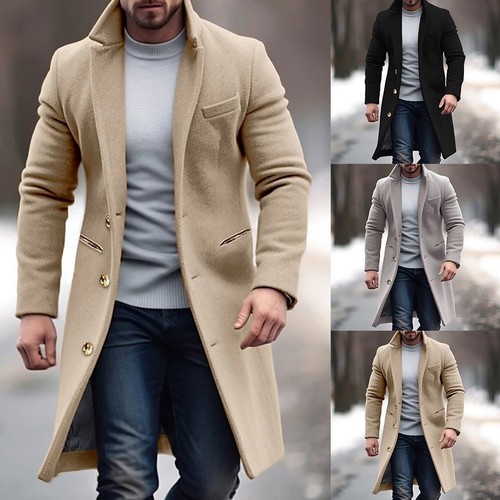 Mens winter lapel trench coat - trench,