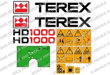 TEREX HD1000 DUMPER DECALS STICKERS WARNING STICKERS AND GREEN DASH STICKER