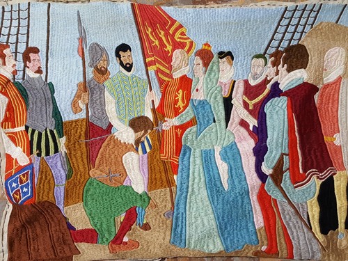Hand embroidered scene - embroidered,