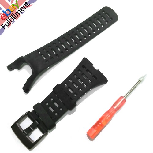 Black rubber watch band - rubber,