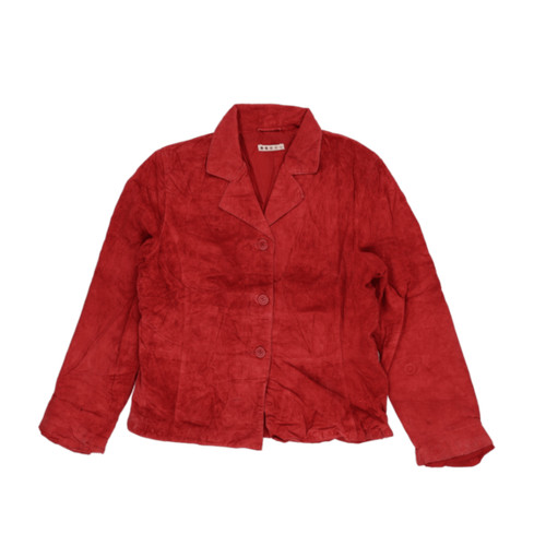Women red short button - red,