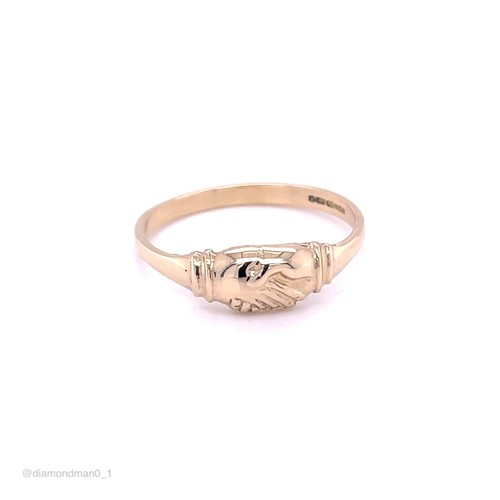 9ct yellow gold claddagh ring - yellow,