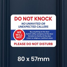 No Cold Callers Sticker | Do Not Knock Sign | No Uninvited Callers | Door Window