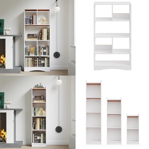 White wooden bookcase - white,