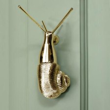 Solid Polished Brass Snail Door Knocker - Supplied With Fixings