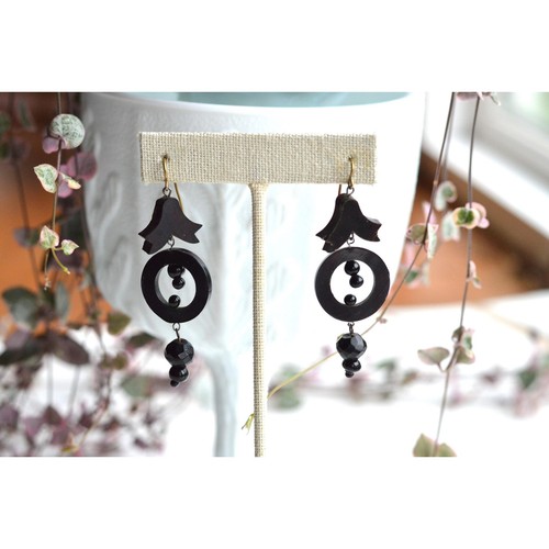 Premium whitby jet - jet, earrings