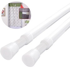 Telescopic Net Voile Tension Curtain Rail Pole Rods Spring Loaded Extendable Rod