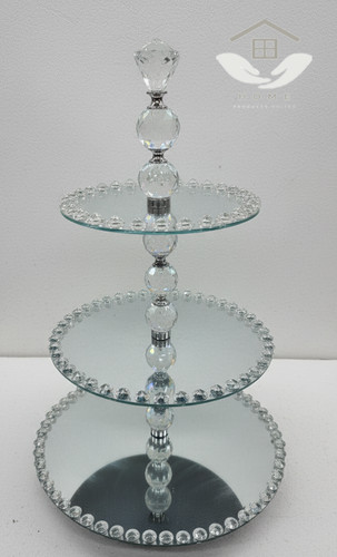 Tier mirrored glass cake - mirrored,