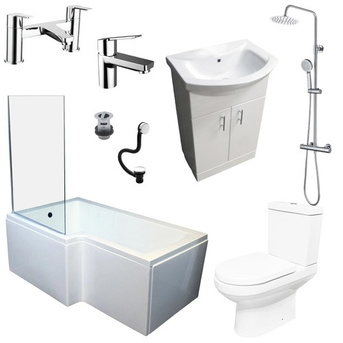 Shower bath suite shaped - shower,
