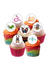Cake Toppers Cute Bugs & Insects 12 Pre-Cut Edible Wafer Paper Decorations