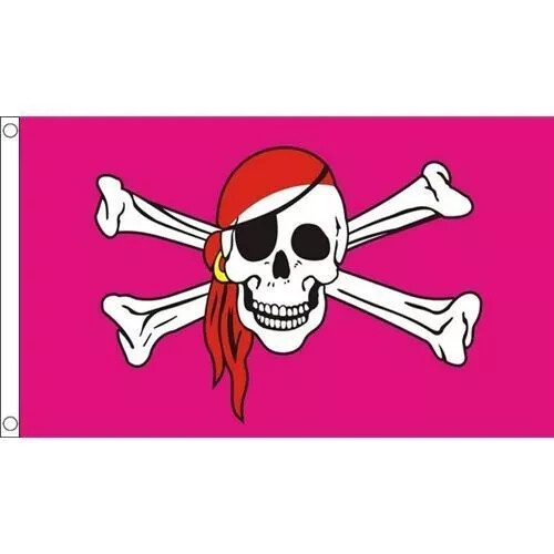 Pink skull crossbones - pink,