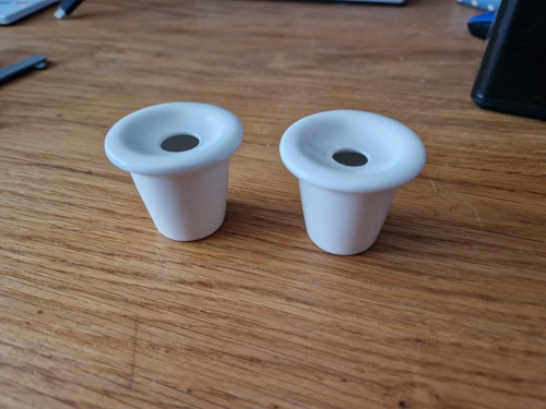 White vintage ceramic inkwells - vintage,