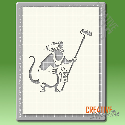 Banksy rat painter stencil - rat,