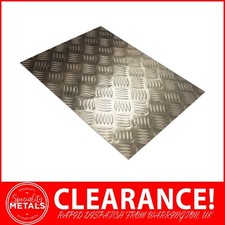 CLEARANCE 2mm Aluminium Checker Sheet Metal Plate 500 x 250mm Sheet UK Made