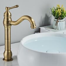 Brass Single Hole Bathroom Tap Antique Bathroom Basin Faucet 360° Tall Sink Taps