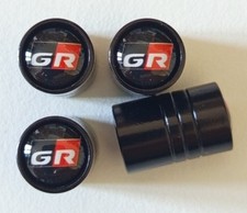 Lot of 4 Valve Caps for Toyota GR Gazoo Racing New Black Aluminum ??