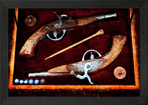 Dueling pistols framed - dueling, wall