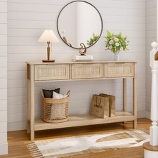 Console Table 3 Rattan Drawer