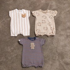 NEXT BABY 3 BOYS ROMPER SUITS