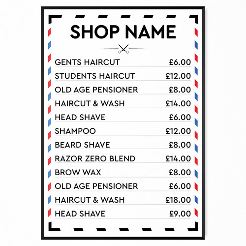 Barber shop poster price - barber, list