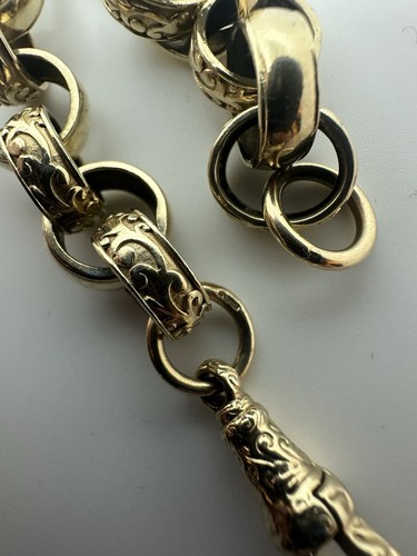 9ct solid gold belcher - gold,