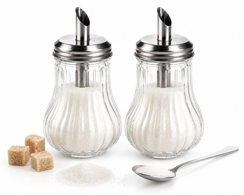 2pc glass sugar dispenser - 2pc,