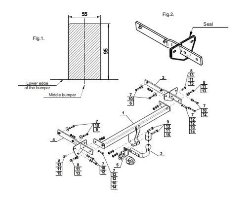 Swan neck tow bar for - swan, mercedes