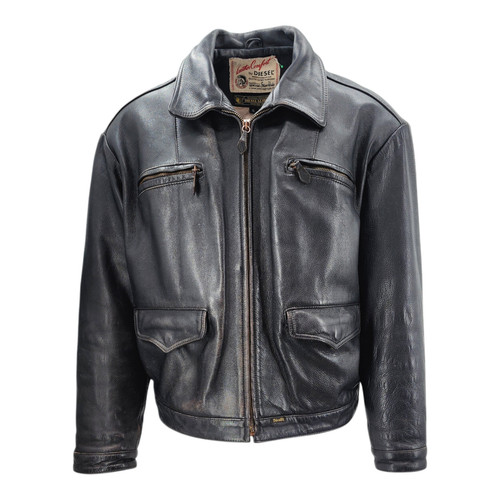Diesel black genuine leather - black,