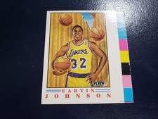 Magic Johnson LA Lakers 1991 Fleer Pro Visions PROOF Blank Back Color Strip WOW