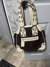 BILLY BAG LONDON  Soft Leather and canvas Tote Handbag cream/brown Bnwot 