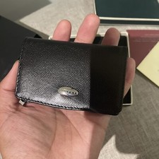 Dalvey Credit Card Case, Metal, Leather int. NIB, Made in Scotland