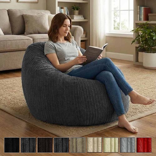 Jumbo cord beanbag chair - cord,