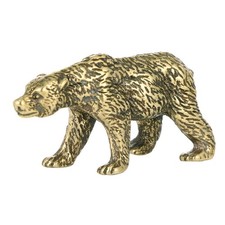Vintage Brass Bear Sculpture Antique Finish Animal Miniature Gift For Collectors
