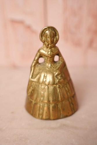 Vintage brass lady bell - lady,