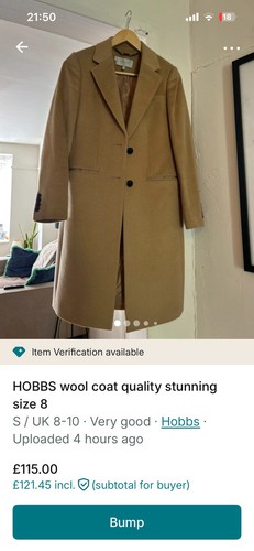 Women hobbs tan coat wool - hobbs,