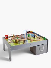 John Lewis Wooden Train Table & Track Set with Accessories - 55 Piece Set *New *