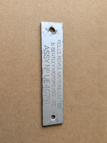 Rolls royce car parts plate - ue,