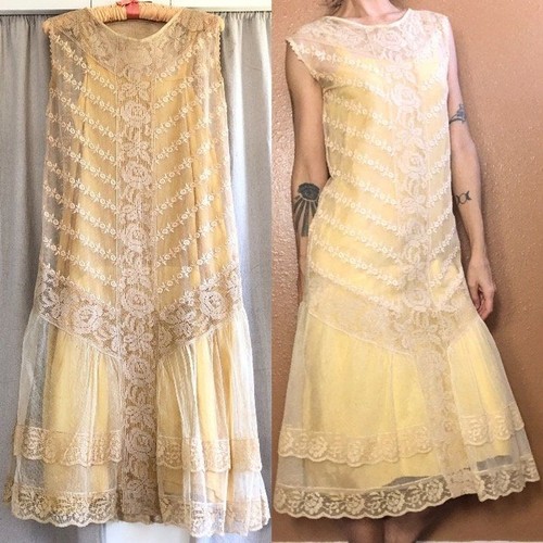 Vintage 1920s sheer mesh net - 1920s,